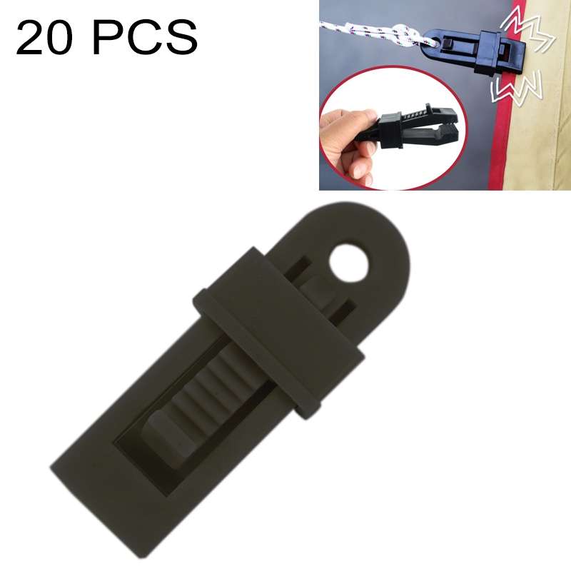 20 PCS Outdoor Tent Awnings Windproof Fixing Clip Multifunctional Wind Rope Buckle (Orange)