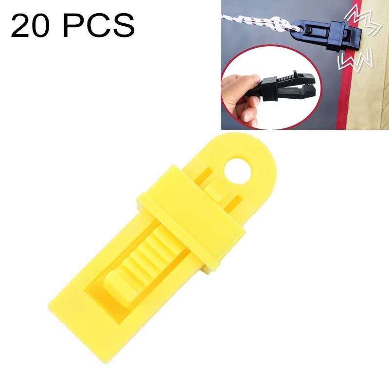20 PCS Outdoor Tent Awnings Windproof Fixing Clip Multifunctional Wind Rope Buckle (Orange)