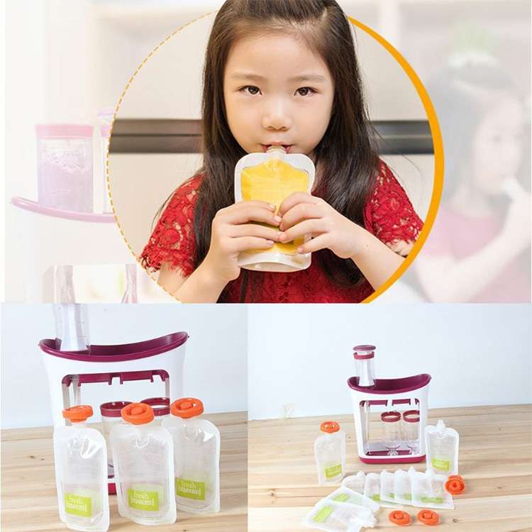 50 PCS Puree Extruder Squeeze Pouch Food Distribution Storage Bag, Compatible with HC14554 Food Disp