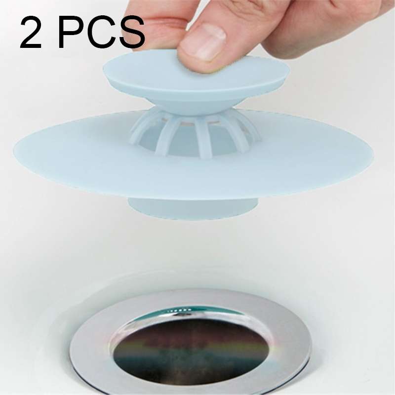 2 PCS Silicone Drain Stopper Deodorant Sink Bathtub Floor Drain Protector(Pink)