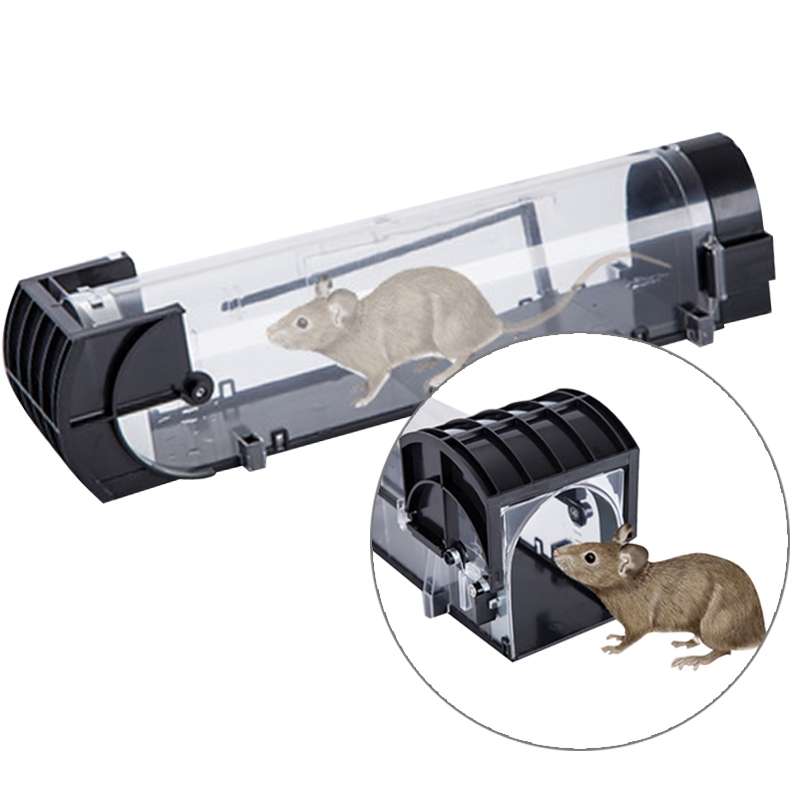 Door Humane Animal Live Cage, Rat, Mouse and More Small Rodents ABS Material Transparent Trap Cage
