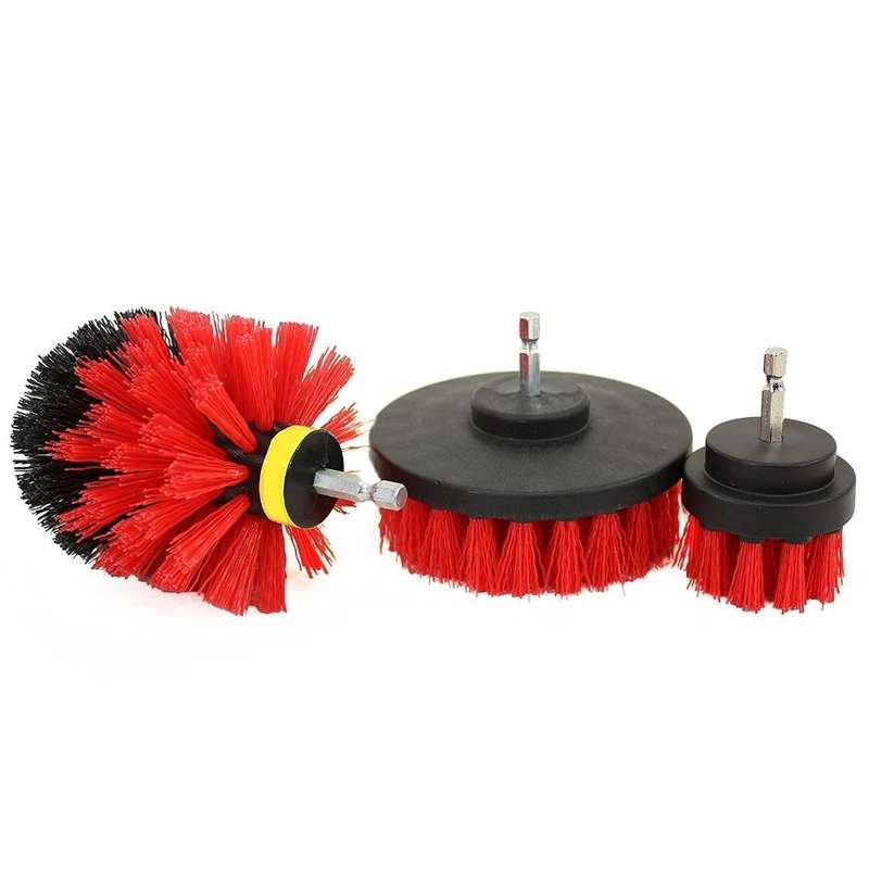 3 PCS Bathroom Kitchen Cleaning Brushes Kit for Electric Drill(Yellow)