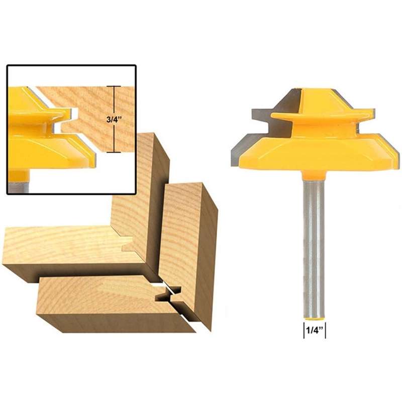 1/4 x 2 Shank Woodwork 45 Degree Engagement Tenon Cutter Blade Right Angle Accessories Knife Woodwor