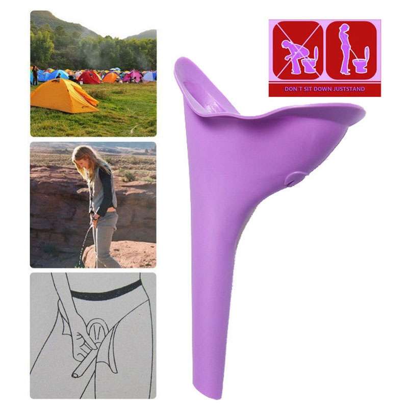 Portable Female Women Urinal Urination Toilet Silicone Urine Pee Device Funnel Camping Travel, Rando
