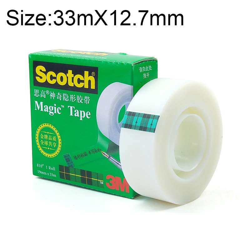 Scotch 810 Magic Invisible Tape Transparent Writing Repair Traceless Copying Tape, Size: 33m x 12.7m