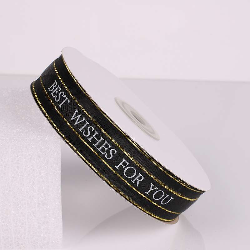 English Letter Colored Printed Ribbons Phnom Penh Gift Bouquet Ribbons Bowknot Flowers Packaging Rib