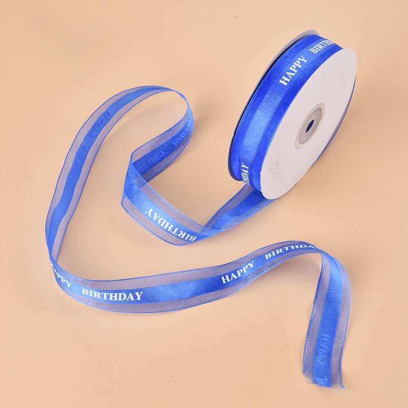 English Letter Colored Printed Ribbons Gift Bouquet Ribbons Bowknot Flowers Packaging Ribands , Size