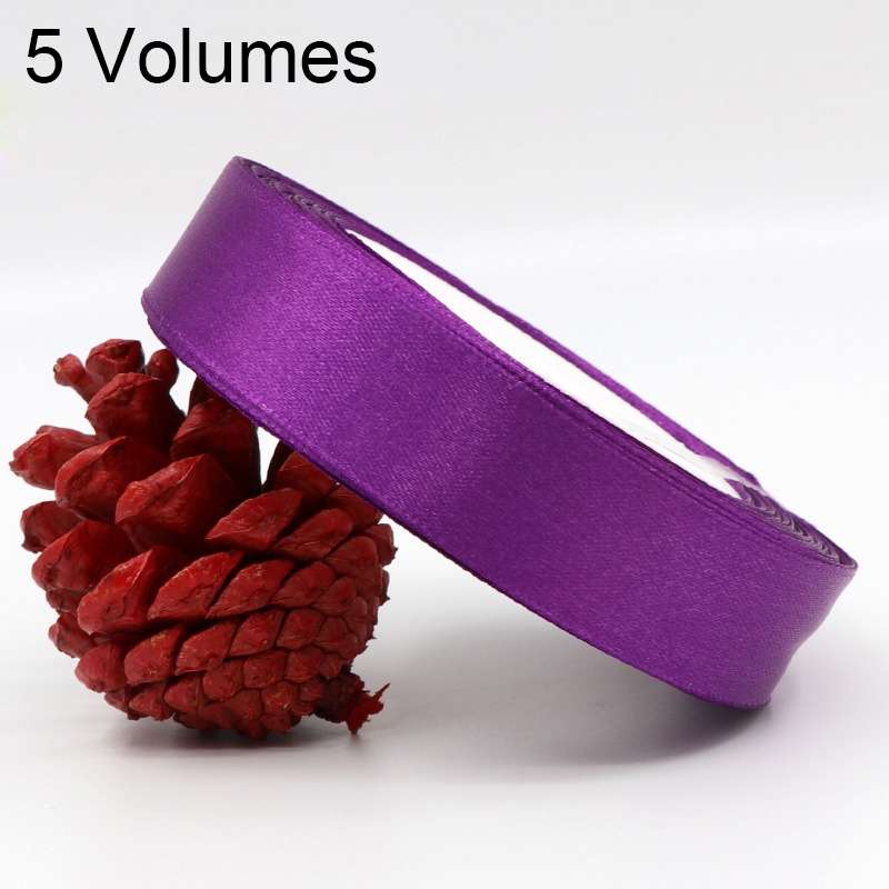 5 Volumes Color Satin Ribbons Handmade DIY Wedding Cake Decoration Holiday Gift Packages , Size: 22m