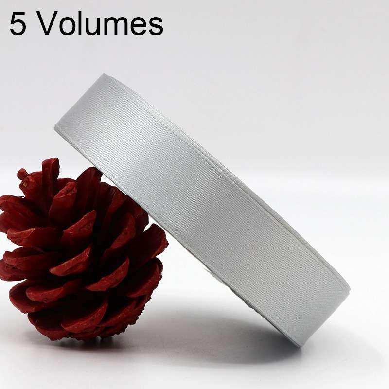 5 Volumes Color Satin Ribbons Handmade DIY Wedding Cake Decoration Holiday Gift Packages , Size: 22m