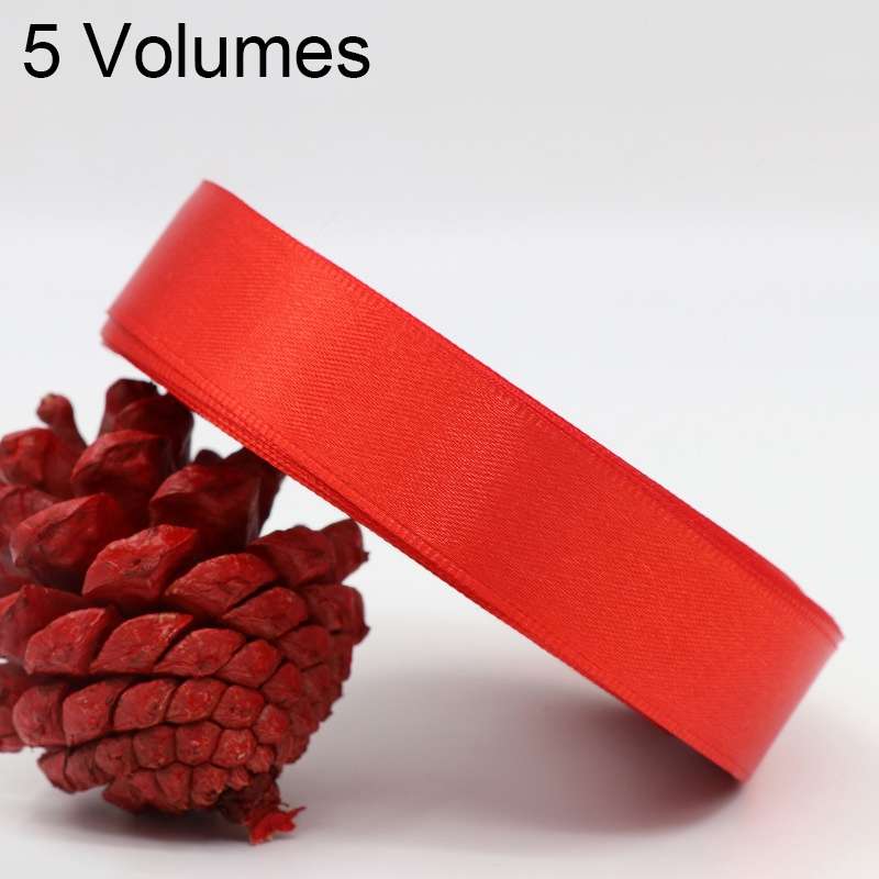 5 Volumes Color Satin Ribbons Handmade DIY Wedding Cake Decoration Holiday Gift Packages , Size: 22m