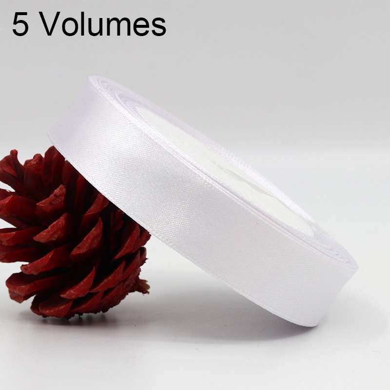 5 Volumes Color Satin Ribbons Handmade DIY Wedding Cake Decoration Holiday Gift Packages , Size: 22m