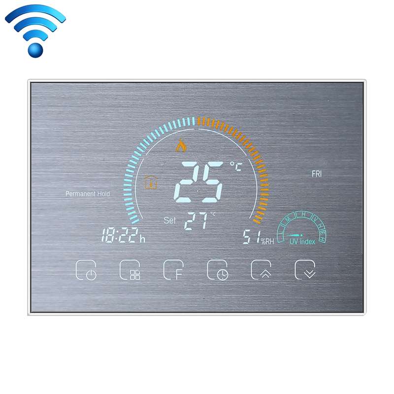 BHT-8000-GCLW-SS Brushed Stainless Steel Mirror Controlling Water/Gas Boiler Heating Energy-saving a
