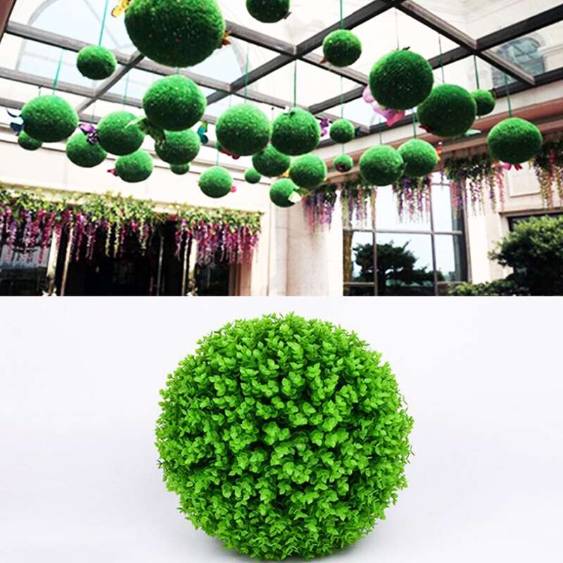 Artificial Green Eucalyptus Plant Ball Tree Wedding Event Home Outdoor Decoration Hanging Ornament,