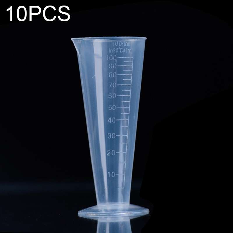 10 PCS 100ml Food Grade PP Plastic Flask Digital Cone Measuring Cup Cylinder Scale Measure Glass Lab