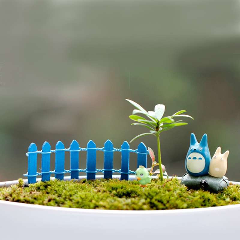 10 PCS Mini Small Fence Barrier Wooden Craft Wooden Small Fence Moss Micro-landscape Ornaments, Rand
