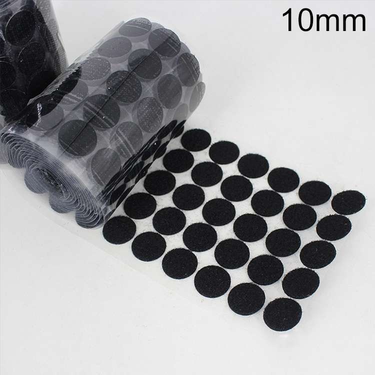 1000 PCS 10mm Round Nylon Adhesive Hook and Loop Fastener(White)