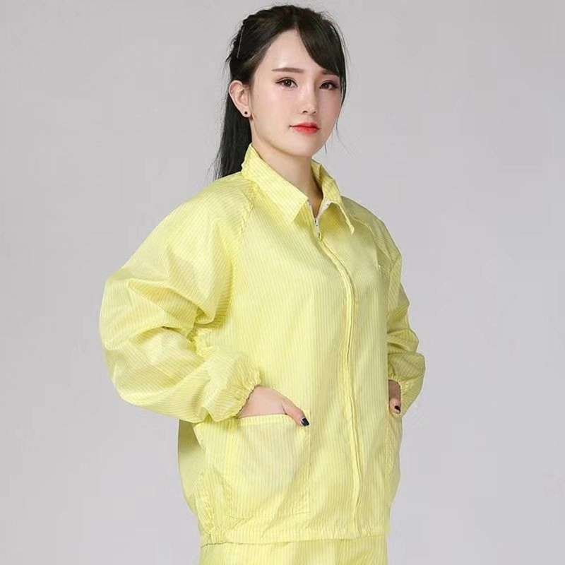 Antistatic Top Short Dust-free Jacket Lapel Overalls,Size:XXL(White)