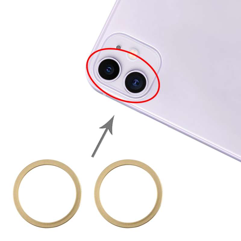 2 PCS Rear Camera Glass Lens Metal Protector Hoop Ring for iPhone 11(Purple)
