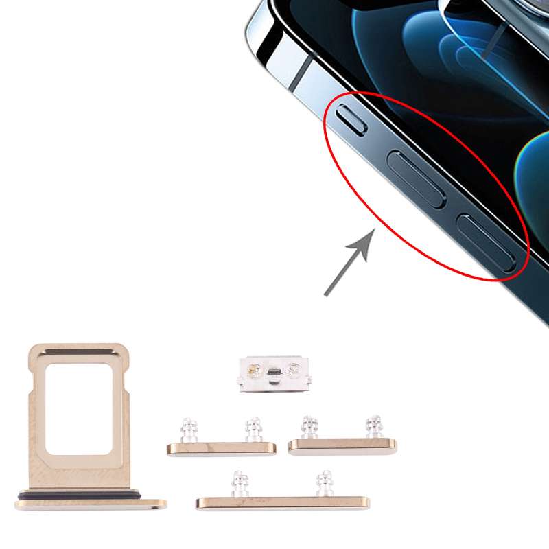 SIM Card Tray + Side Keys for iPhone 12 Pro(Gold)