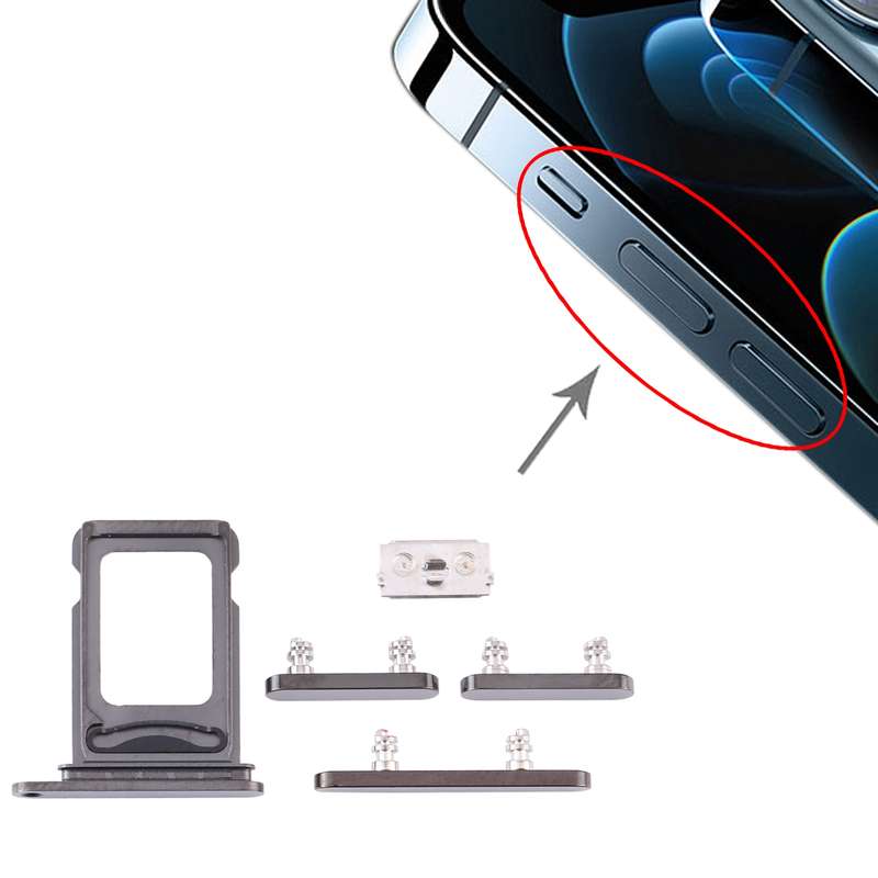 SIM Card Tray + SIM Card Tray + Side Keys for iPhone 12 Pro(White)