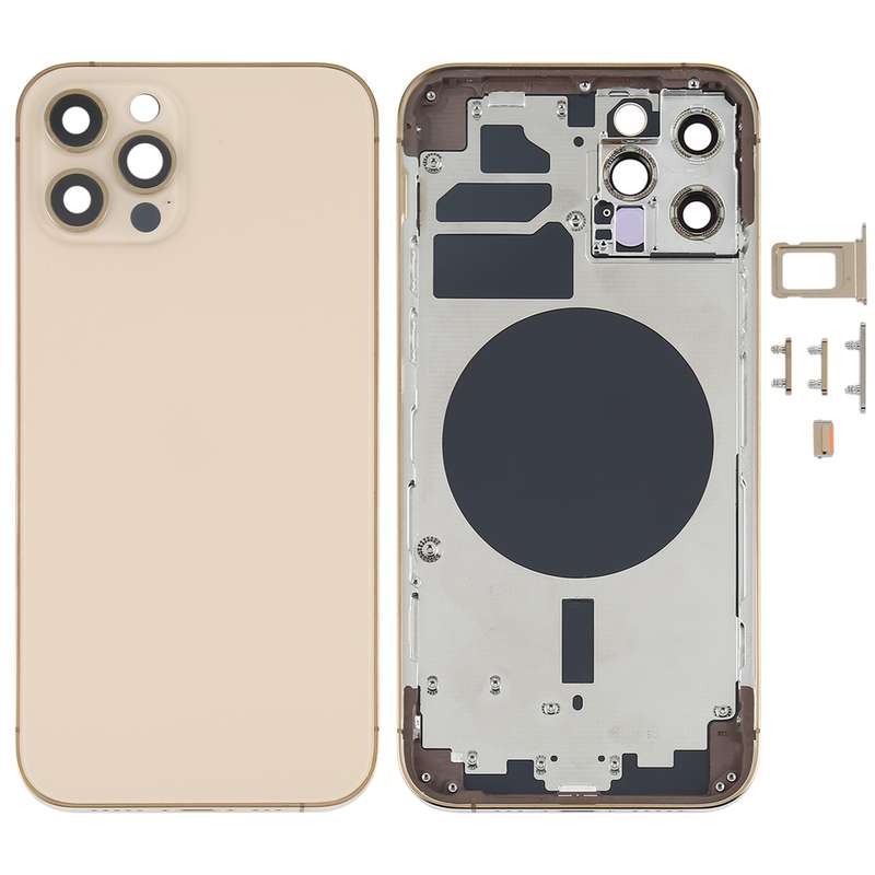 Back Housing Cover with SIM Card Tray & Side Keys & Camera Lens for iPhone 12 Pro(Black)