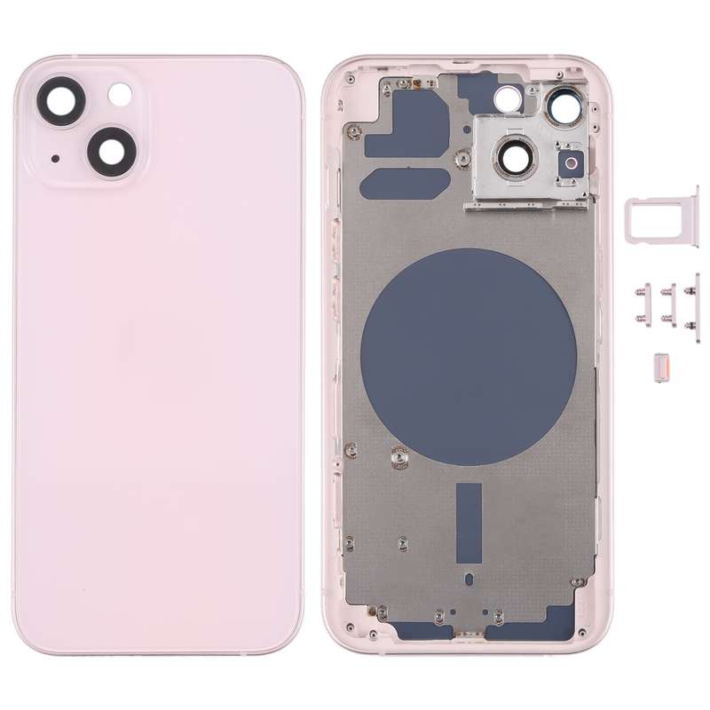 Back Housing Cover with SIM Card Tray & Side Keys & Camera Lens for iPhone 13(Black)