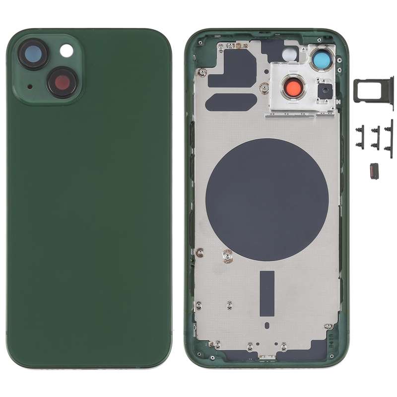 Back Housing Cover with SIM Card Tray & Side Keys & Camera Lens for iPhone 13(Black)