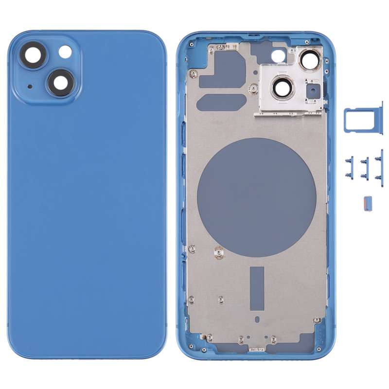 Back Housing Cover with SIM Card Tray & Side Keys & Camera Lens for iPhone 13(Black)