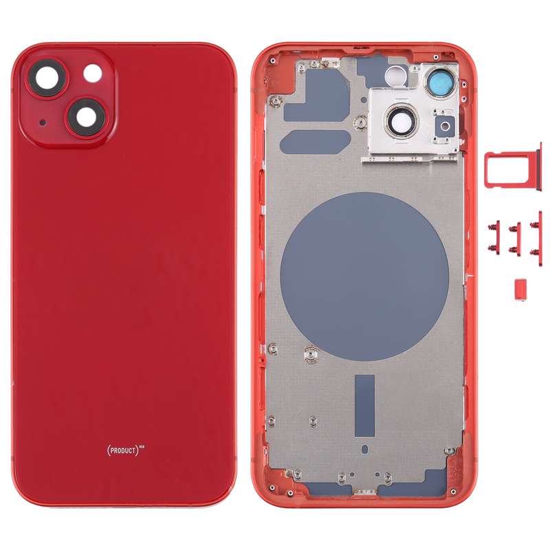 Back Housing Cover with SIM Card Tray & Side Keys & Camera Lens for iPhone 13(Black)