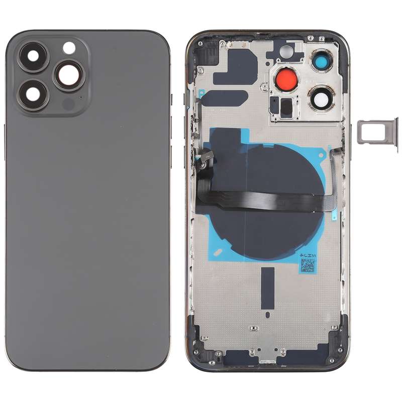 For iPhone 13 Pro Max Battery Back Cover with Side Keys & Card Tray & Power + Volume Flex Cable & Wi