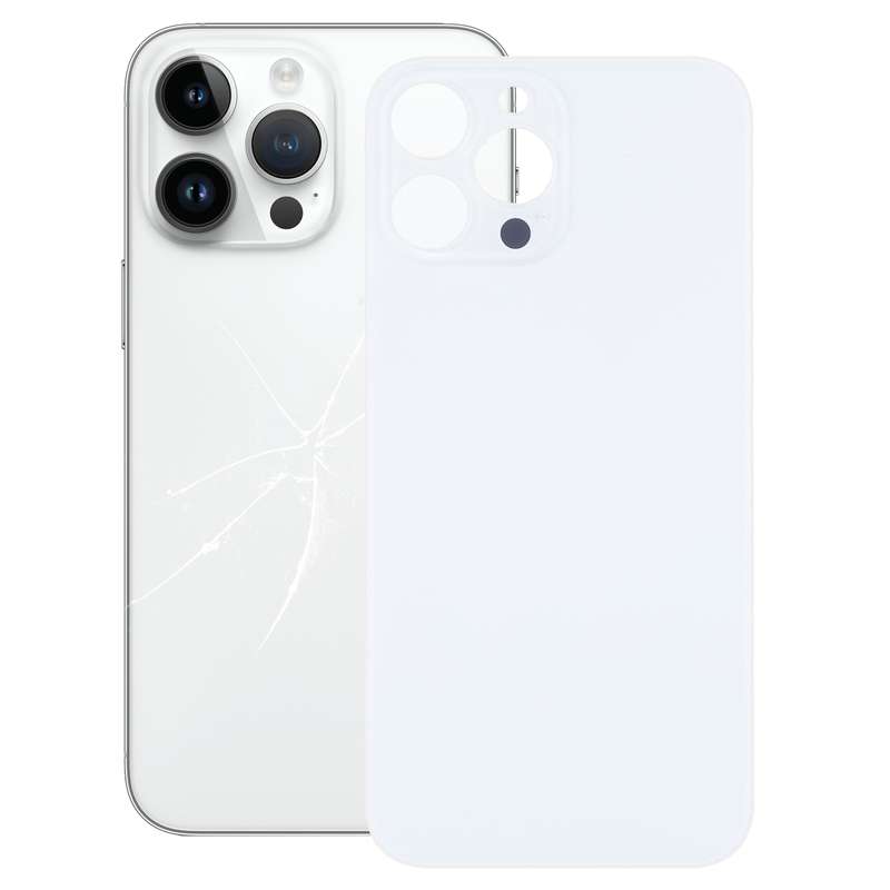 Easy Replacement Big Camera Hole Glass Back Battery Cover for iPhone 14 Pro Max(White)