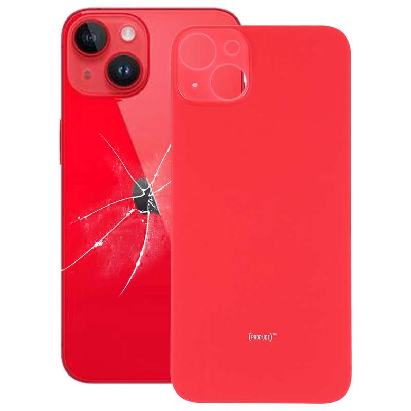 For iPhone 14 Plus Easy Replacement Big Camera Hole Glass Back Battery Cover(Purple)