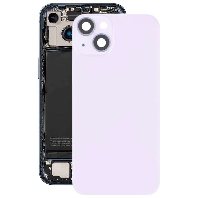 For iPhone 14 Glass Battery Back Cover with Flash Bracket + Wireless Charging Module(Black)