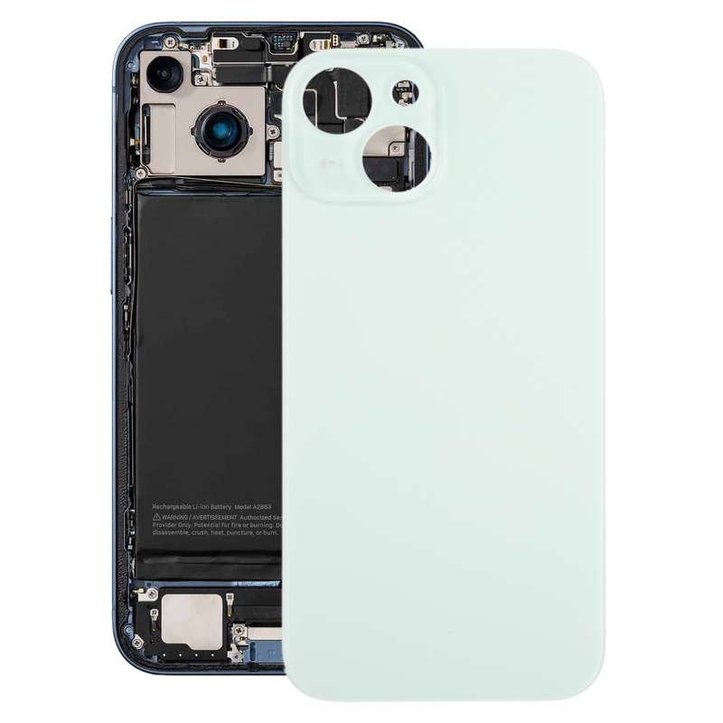 For iPhone 15 Glass Battery Back Cover(Black)
