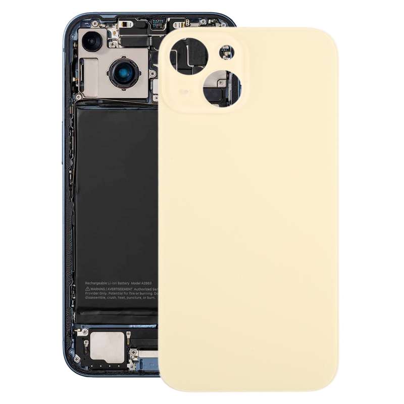 For iPhone 15 Glass Battery Back Cover(Black)