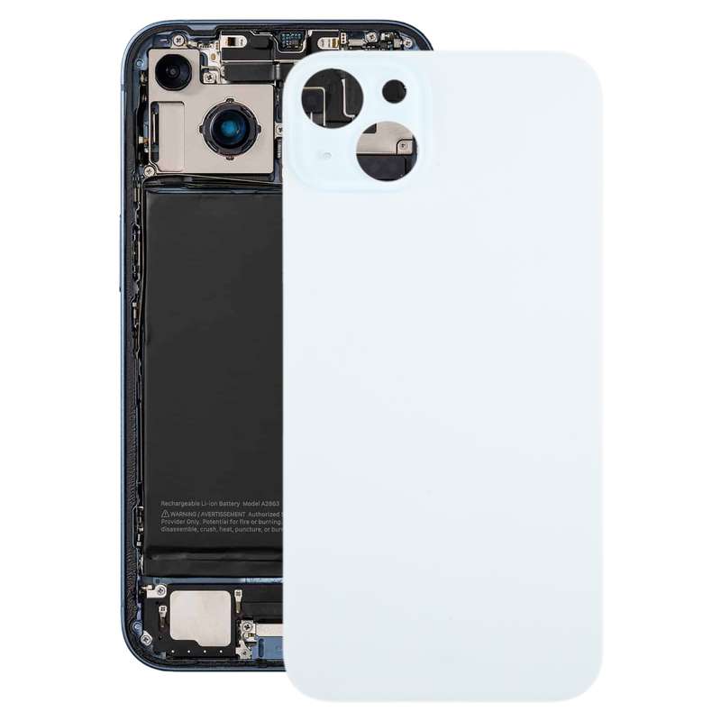 For iPhone 15 Plus Glass Battery Back Cover(Blue)