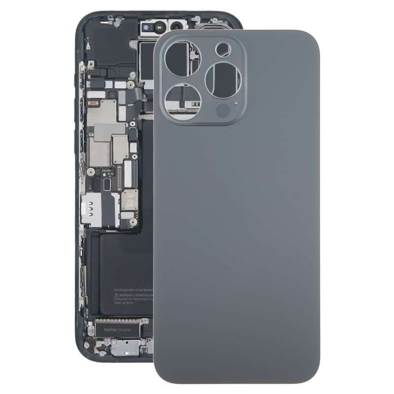 For iPhone 15 Pro Glass Battery Back Cover(Black)