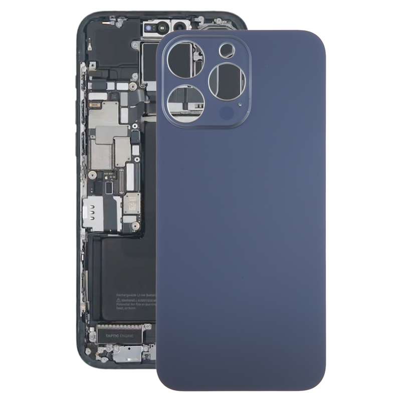 For iPhone 15 Pro Max Glass Battery Back Cover(Black)