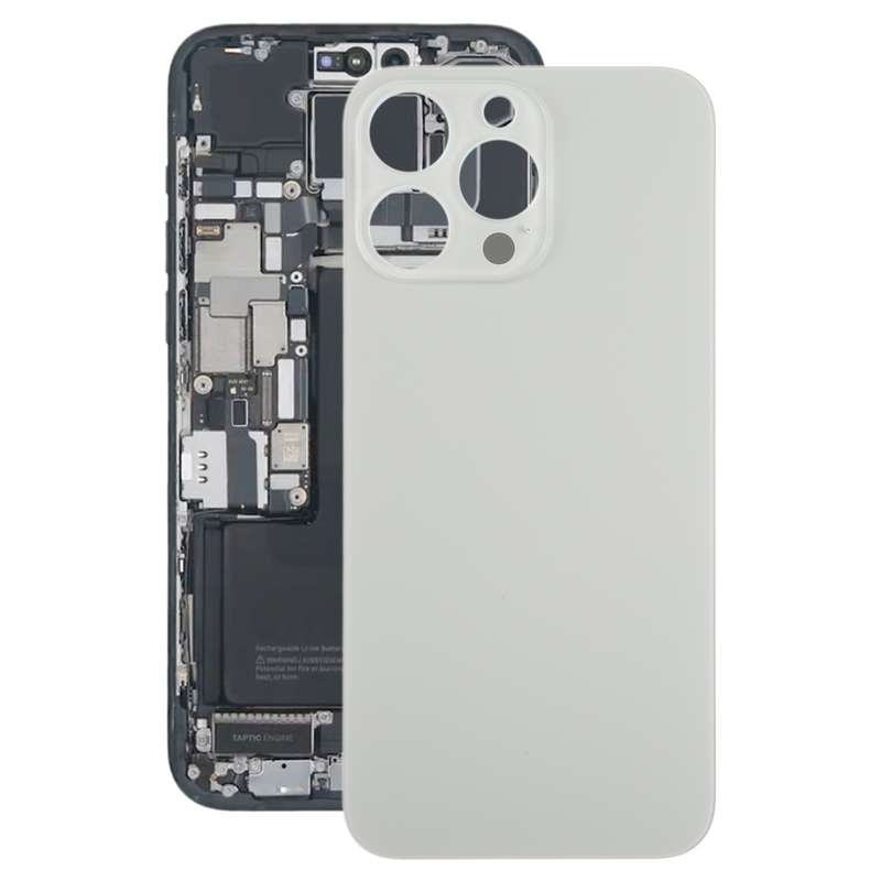 For iPhone 15 Pro Max Glass Battery Back Cover(Black)