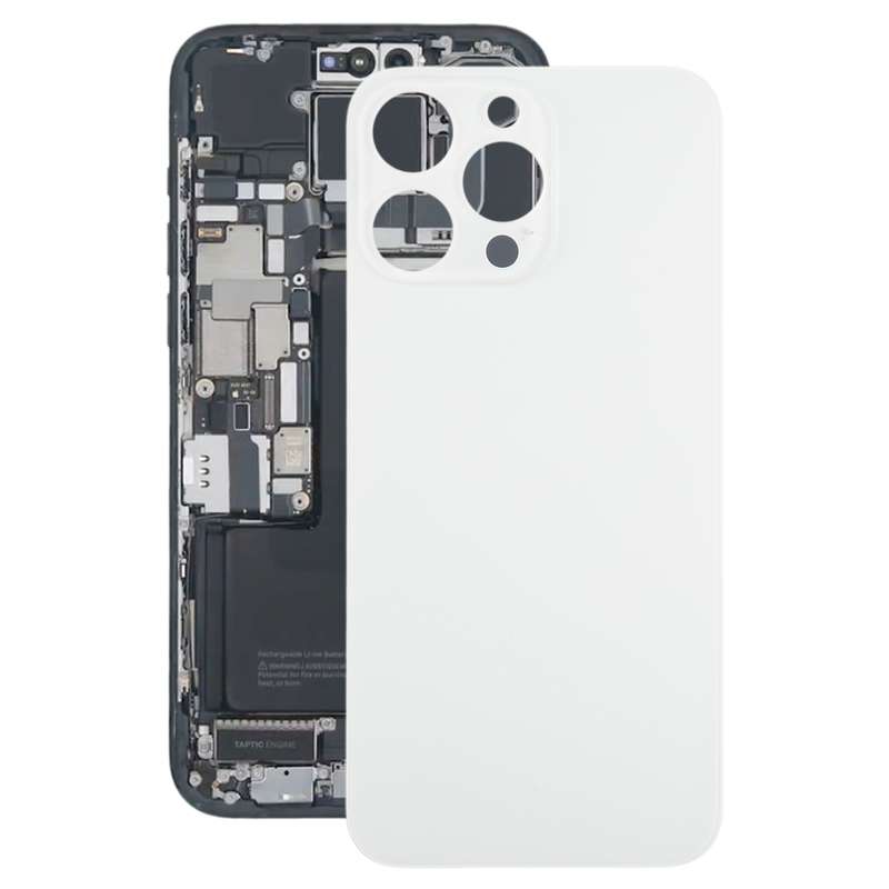 For iPhone 15 Pro Max Glass Battery Back Cover(Black)
