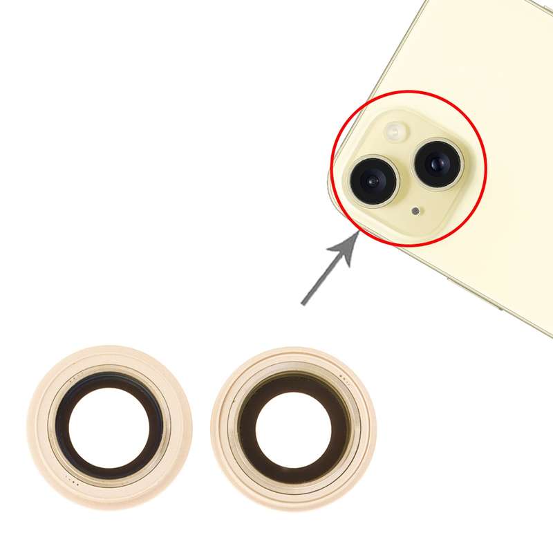 For iPhone 15 / 15 Plus 1set Camera Lens Cover (Black)
