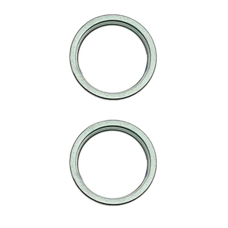 For iPhone 15 / 15 Plus 2pcs/set Rear Camera Glass Lens Metal Outside Protector Hoop Ring (Blue)