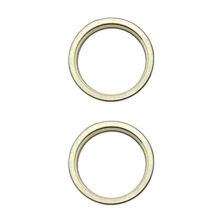 For iPhone 15 / 15 Plus 2pcs/set Rear Camera Glass Lens Metal Outside Protector Hoop Ring (Blue)