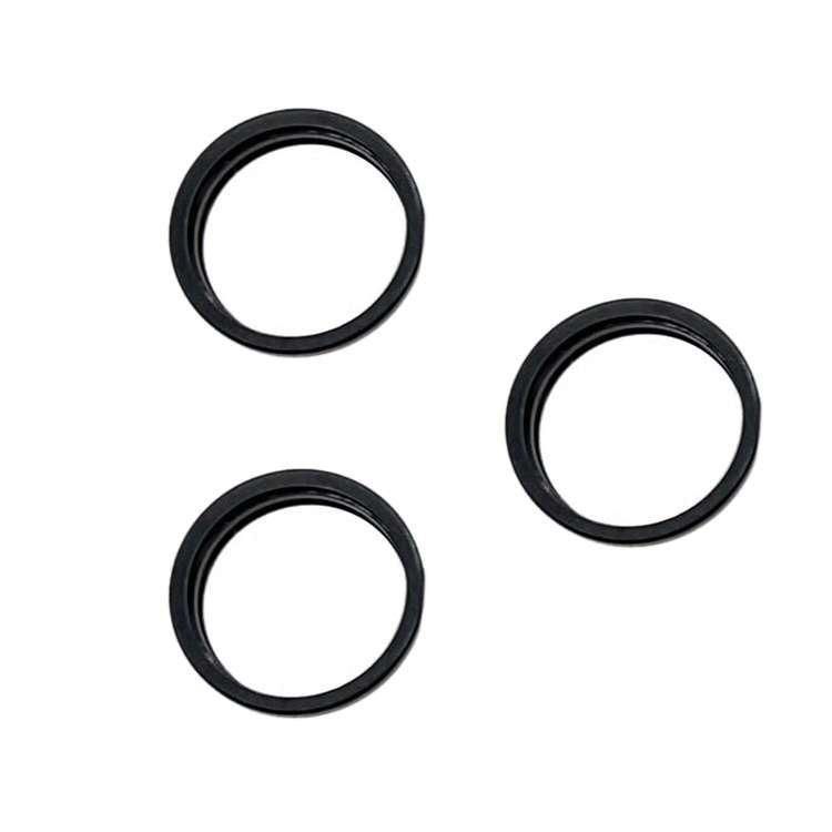 For iPhone 15 Pro / 15 Pro Max 3pcs/set Rear Camera Glass Lens Metal Outside Protector Hoop Ring (Bl