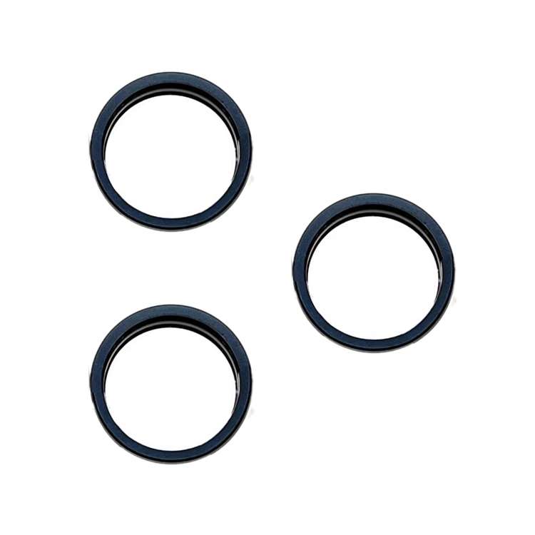 For iPhone 15 Pro / 15 Pro Max 3pcs/set Rear Camera Glass Lens Metal Outside Protector Hoop Ring (Bl