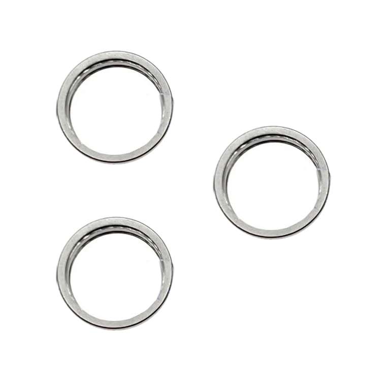 For iPhone 15 Pro / 15 Pro Max 3pcs/set Rear Camera Glass Lens Metal Outside Protector Hoop Ring (Bl