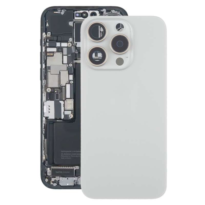 For iPhone 15 Pro Battery Back Cover with Camera Lens Cover + MagSafe Magnet(Black)