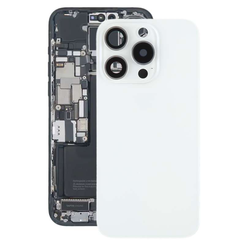 For iPhone 15 Pro Battery Back Cover with Camera Lens Cover + MagSafe Magnet(Black)