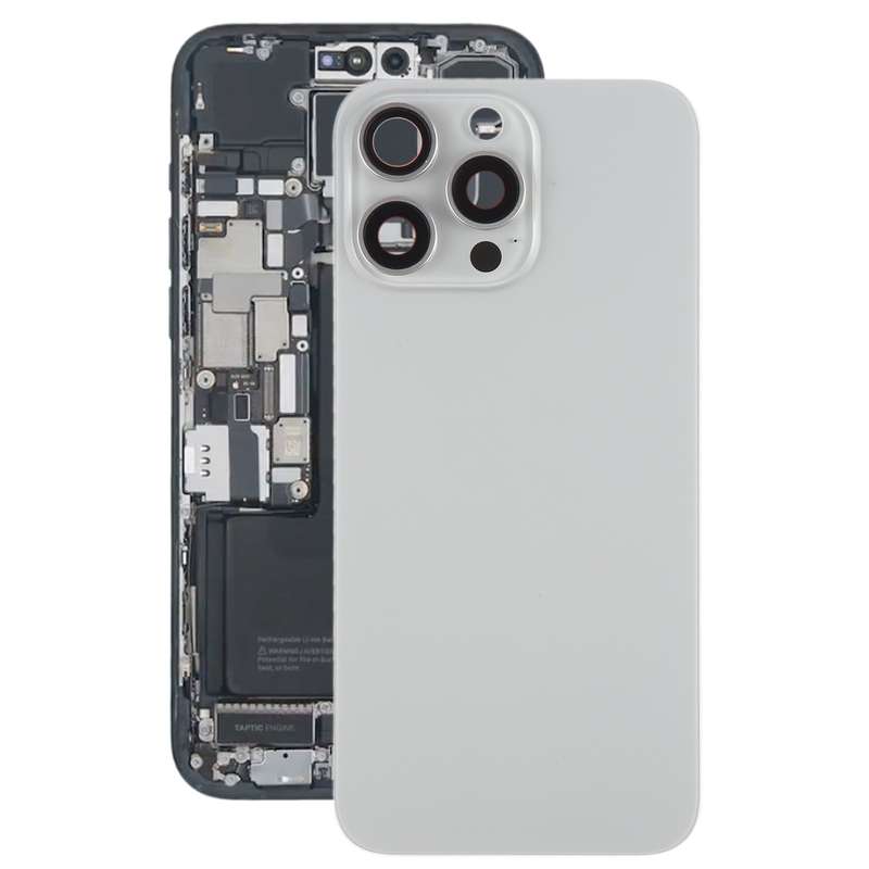 For iPhone 15 Pro Max Battery Back Cover with Camera Lens Cover + MagSafe Magnet(Black)