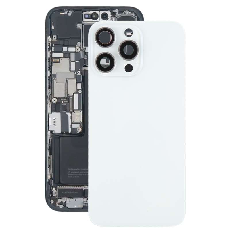 For iPhone 15 Pro Max Battery Back Cover with Camera Lens Cover + MagSafe Magnet(Black)
